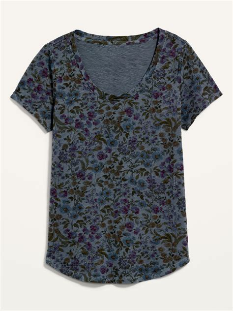 Everywear Overdyed Floral Print Scoop Neck T Shirt For Women Old Navy