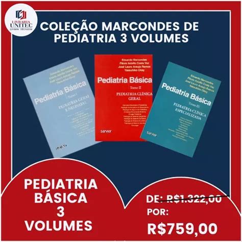 Coleção Marcondes De Pediatria Básica 3 Volumes Parcelamento sem juros