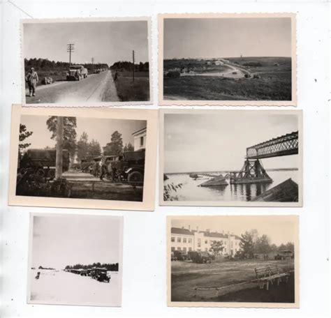 G15 6X Foto Russland zerst gesprengte Brücke Kaserne SDkfz Krad LKW