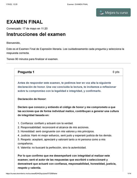 Examen Examen Final Examen Final Comenzado De Mayo En