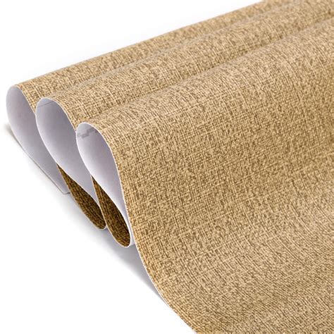 Lelinta 1m 5m Gold Linen Contact Paper Waterproof Pvc Self Adhesive