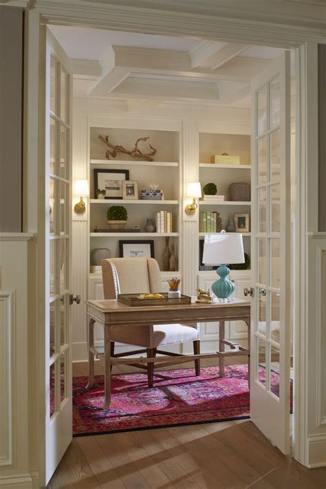 Highland French Doors Lead You Into This Elegant Home Office Floor To Ceiling Bookcases Are