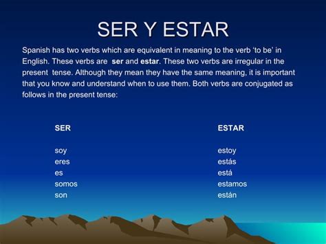 Ser And Estar Ppt