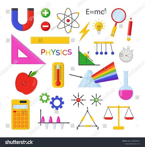 Different physics symbols vector illustrations - Royalty Free Stock ...