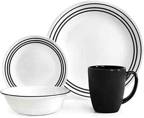 Corelle Vitrelle Glass Onyx Chip And Break Resistant Dinner Set Set Of