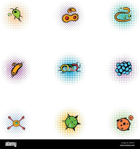 Disease Icons Set Pop Art Style Stock Vector Image Art Alamy