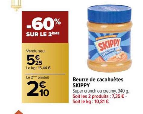 Promo Beurre De Cacahu Tes Skippy Chez Carrefour