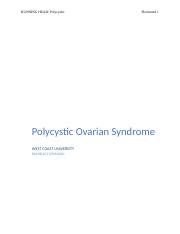 Disease Polycystic Ovary Syndrome Docx Running Head Polycystic