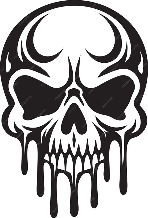 Premium Vector Abyssal Amalgam Black Slime Logo With Skull Drip