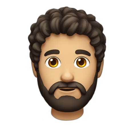 Dark Hair Guy With Beard And White Skin Dark Brown Eyes Ai Emoji