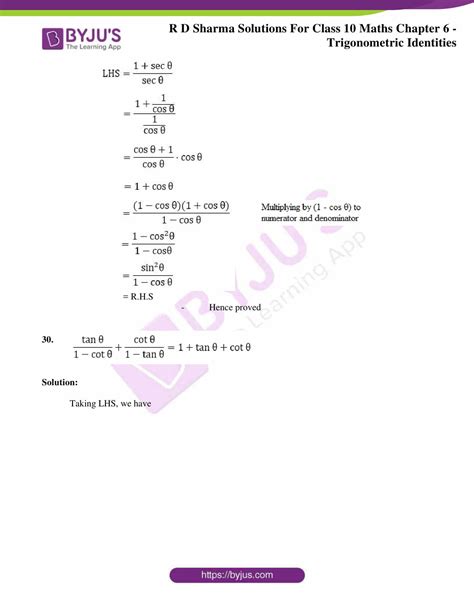 Rd Sharma Solutions For Class 10 Chapter 6 Trigonometric Identities Exercise 6 1 Get Pdf