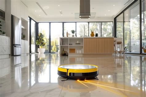 Neon Robot Vacuum Cleaner Ai Generated Image