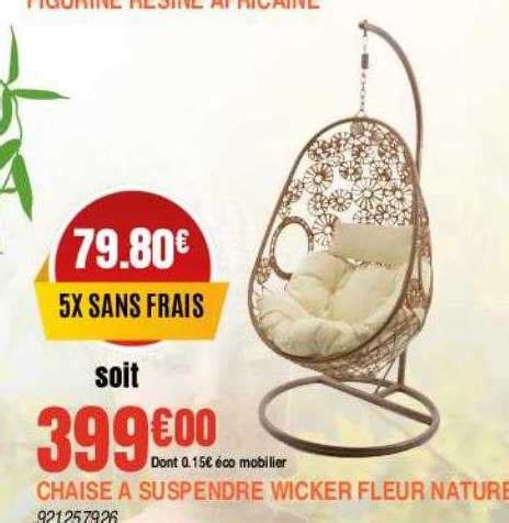 Promo Chaise à Suspendre Wicker Fleur Nature chez Jardiland iCatalogue fr