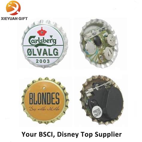 Tin Material Custom Logo LED Beer Flash Badge Lapel Pin China Badge