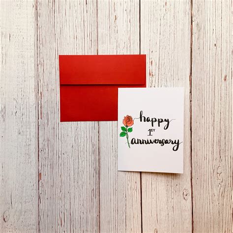 1 Year Anniversary Card For Boyfriend 1st Anniversary Card Etsy