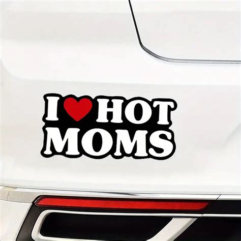 I Love Hot Moms Sticker Laptop Sticker Waterproof Vinyl Temu