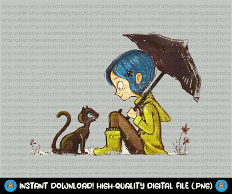 Retro Coraline and Black Cat Png Retro Coraline Png Retro - Etsy