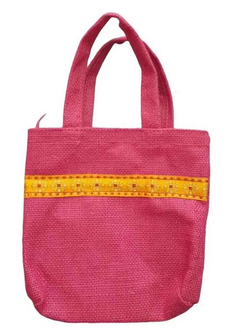 Pink Plain Jute Shopping Bags At Rs 40 Piece Eco Friendly Shopping