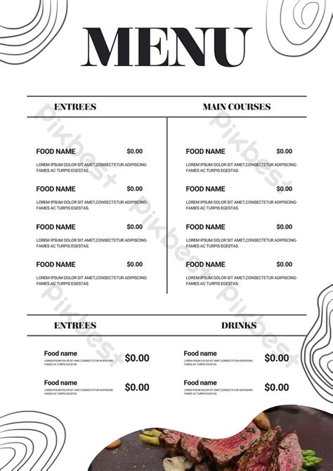 Simple Restaurant Restaurant Menu Template | PSD Free Download - Pikbest