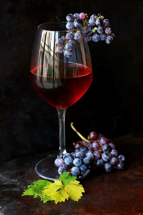 Glass Of Red Wine And Grape Vine With Corks Hoodoo Wallpaper