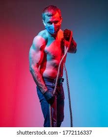 Handsome Naked Torso Man Gloves Face Stock Photo Shutterstock