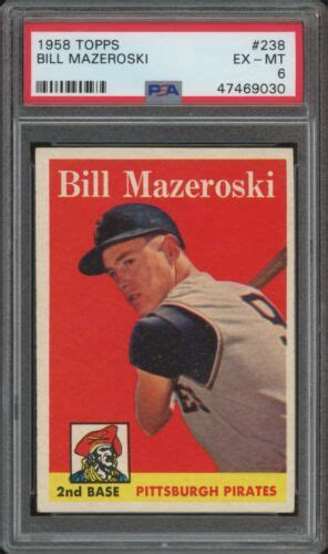 Topps Bill Mazeroski Exmt Psa Baseball Pittsburgh Pirates Ebay