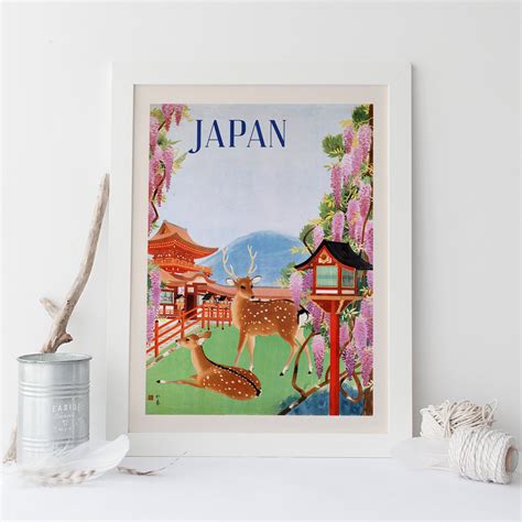 JAPANESE TRAVEL POSTER Art Deco Travel Poster Japan Travel