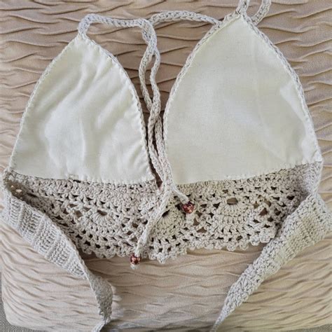 Crochet Boho String Bikini Top Sandy Beach Etsy