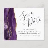 Budget Purple Gold Agate Wedding Save The Date Zazzle