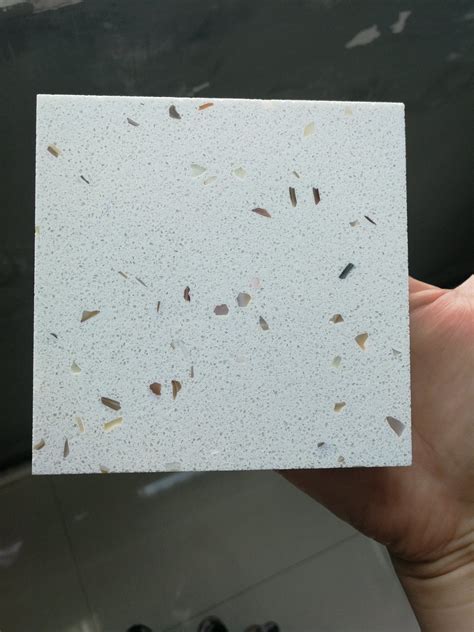 White Particles Engineered Quartz Stone Slab For Swimming Pool Tiles