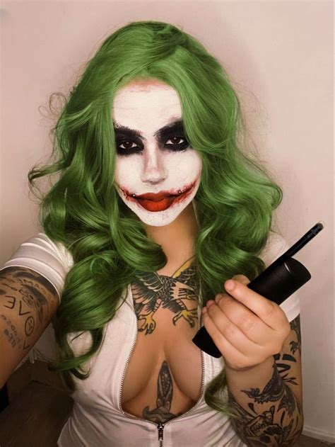 Make Up Joker Batman Cosplay Cosplay Girl Inked Inked Girl Tattoos