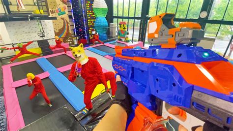 Nerf War Amusement Park Battle 11 Nerf First Person Shooter Youtube