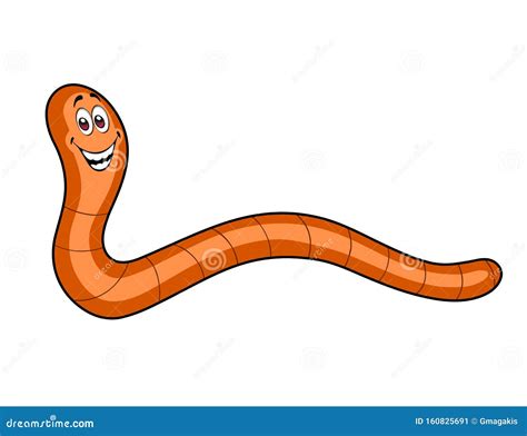 Cartoon Worm With A Happy Smile Stock Illustration Illustration Of