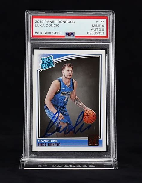 Luka Doncic Signed 2018 19 Donruss 177 Rr Rc Psa 9 Autograph Graded