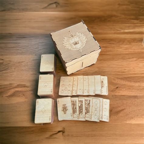 Wooden Playing Cards Etsy