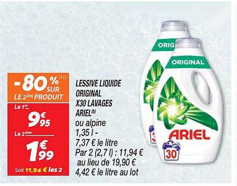 Promo Lessive Liquide Original Ariel Ou Alpine Chez Netto ICatalogue Fr