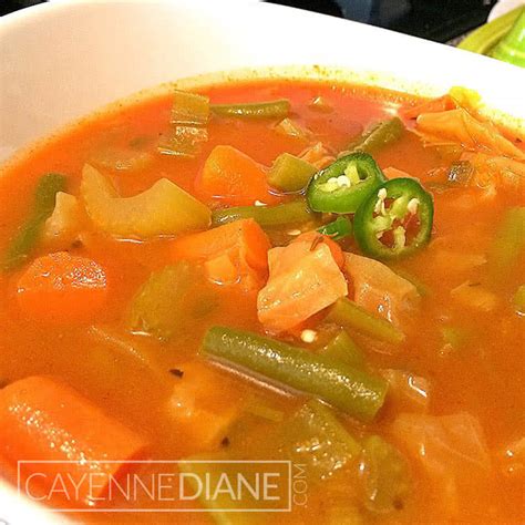 Spicy Vegetable Soup Cayenne Diane