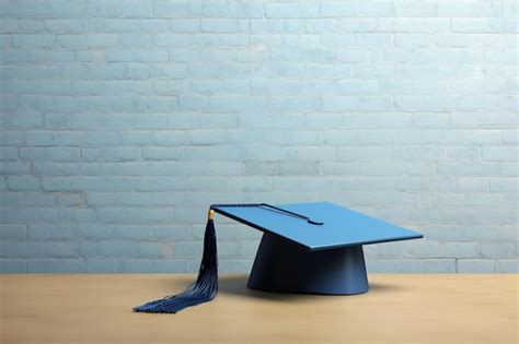 Premium AI Image | There is a blue graduation cap with a tassel on a table generative ai