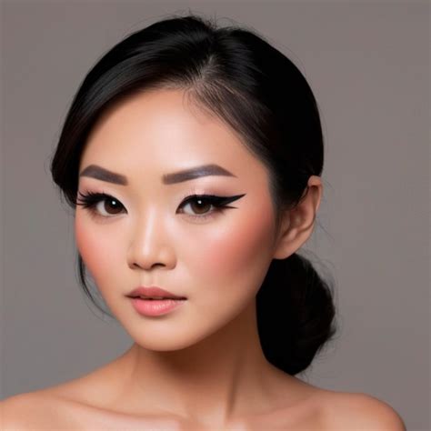 Premium Photo Makeup Face Young Asian Woman Trying Cosmetics