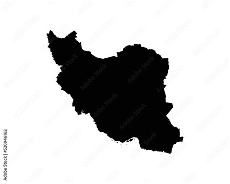 Iran Map Iranian Country Map Black And White Persia Persian National