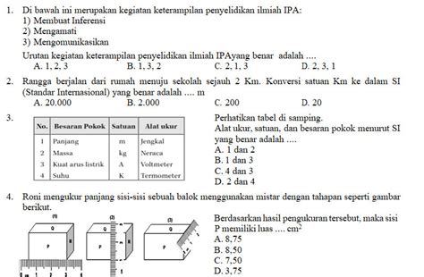 Latihan Soal Dan Pembahasan Ipa Kelas 7