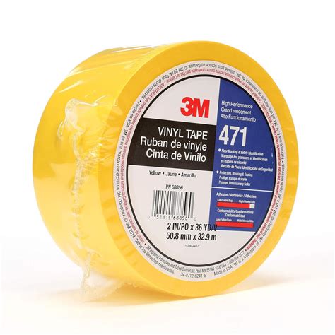 3M Vinyl Tape 471 Yellow 2 In X 36 Yd Conveniently Packaged Pack Of