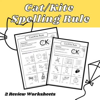 Cat Kite Rule Spelling Worksheet By Ms King S Corner TPT