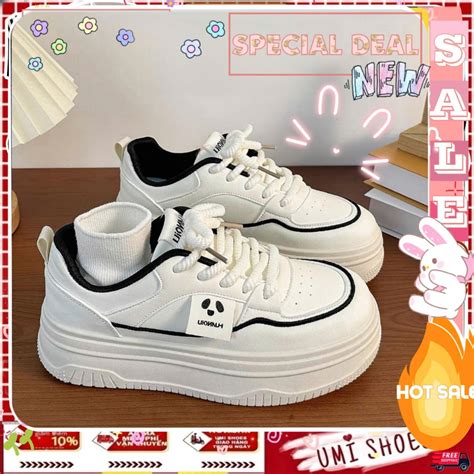 MỚI FULLBOX Giày Thể Thao Nữ NUICUN Đế Bằng Cao cm nhẹ thoáng khí Buộc Dây Thời trang hot