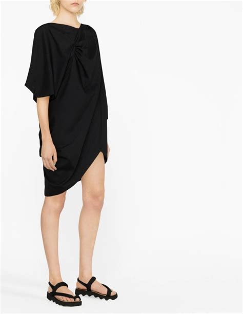 Robe Junya Watanabe drapée et asymétrique noir