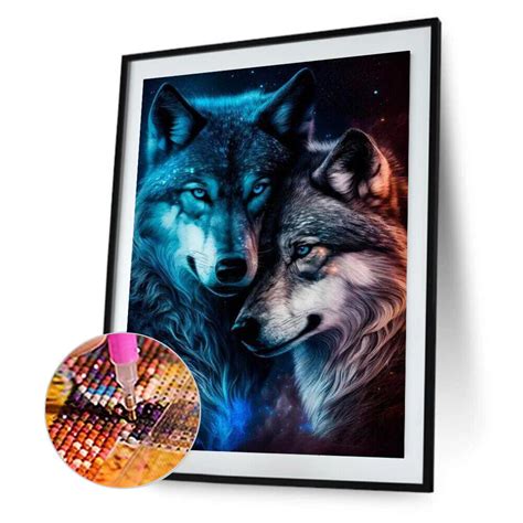 D Diy Full Round Drill Diamond Painting Wolf Kit Home Decor Art Craft