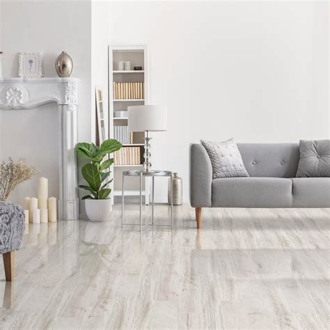 Winter White Oak High Gloss Mm Laminate Flooring Floor Depot