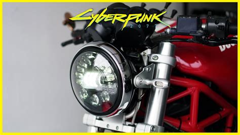 Ducati Monster S2R 800 LED Headlight Mod Installation Cyberpunk