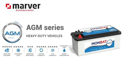 Monbat Batteries 6695901120 Batería De 195ah Serie Agm Hd