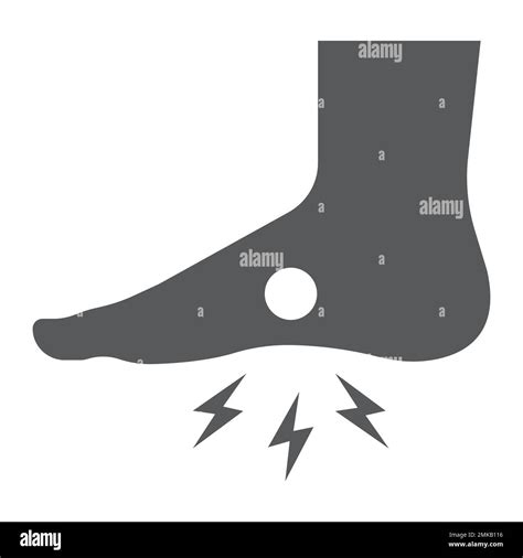 Foot Pain Glyph Icon Body And Painful Feet Ache Sign Vector Graphics